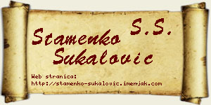 Stamenko Šukalović vizit kartica